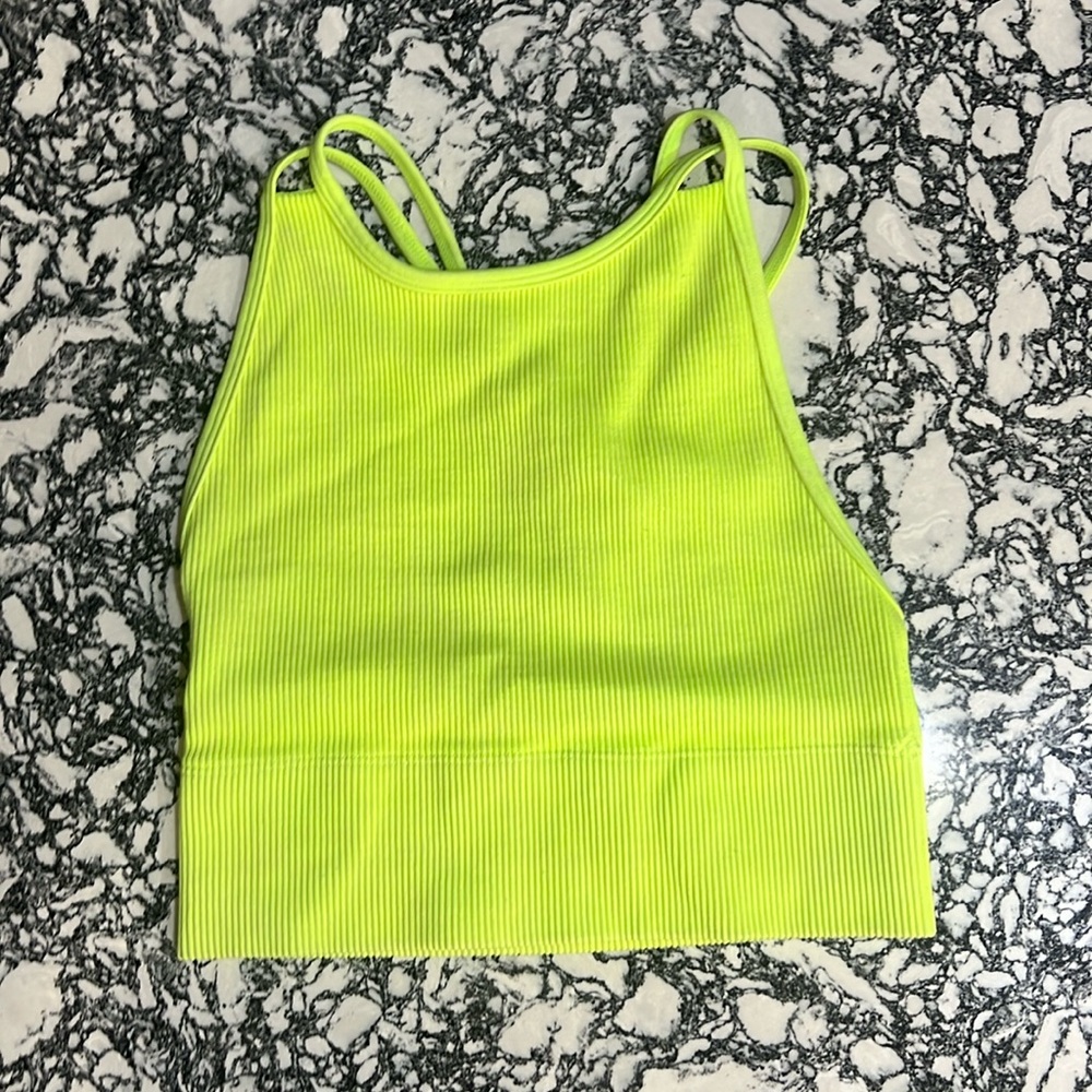 Gilly Hicks Lime Green Strappy Sports Bra- size small